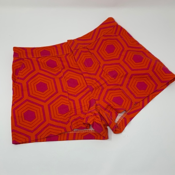 Annabella Pants - Annabella Orange & Pink Geometric Shorts